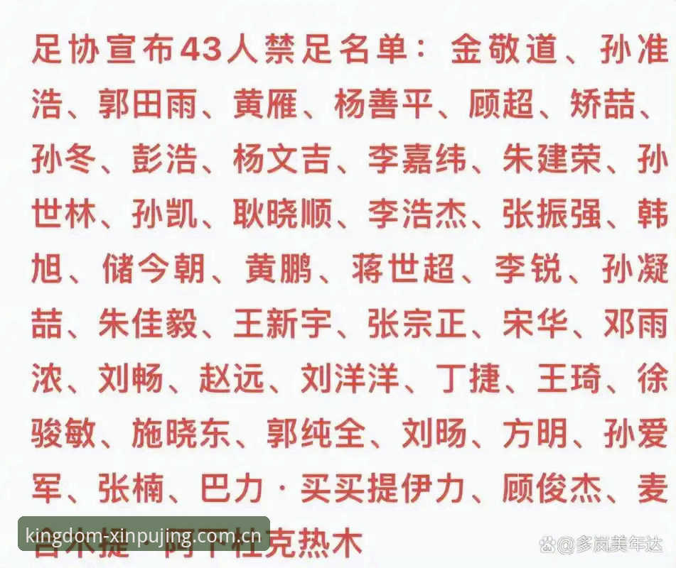 中国足协第三批禁足名单深度解读教程——新普京官网独家视角还原赛事反腐全貌